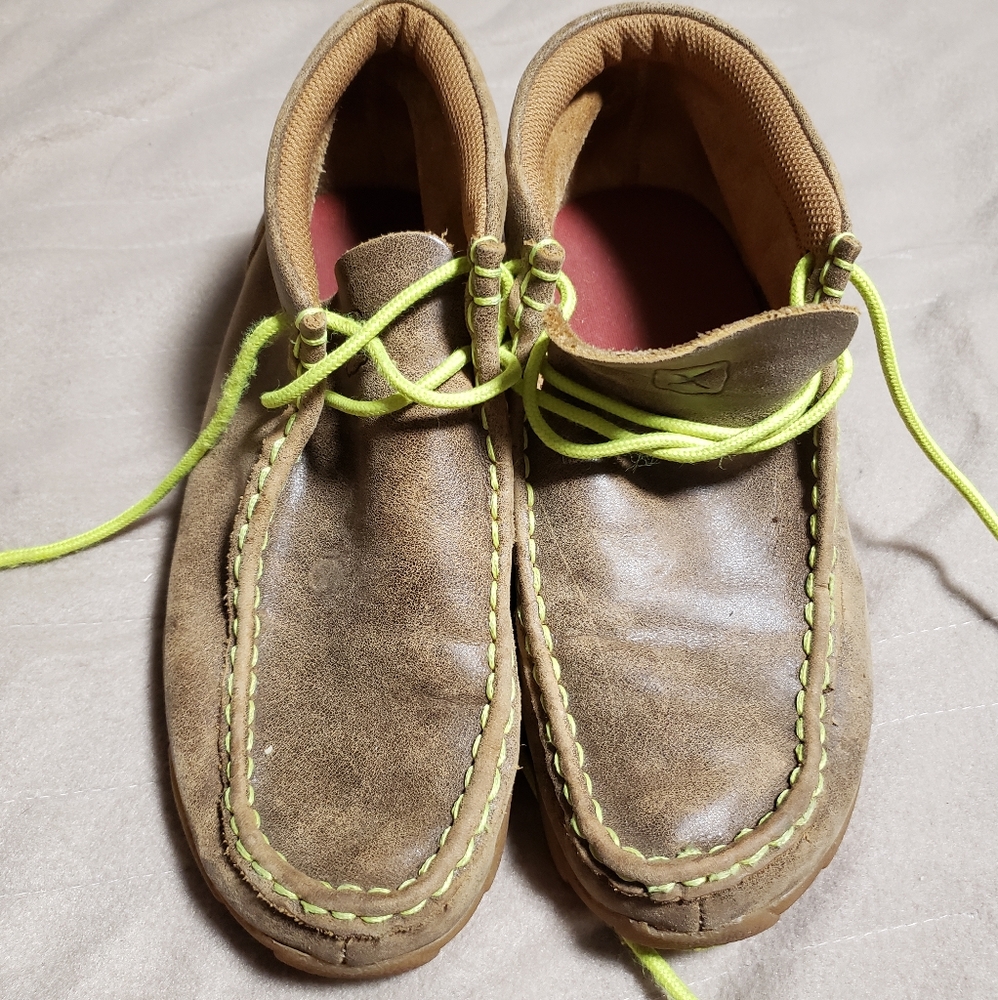 Twisted X Bomber Leather Lace Up Driving Moccasin